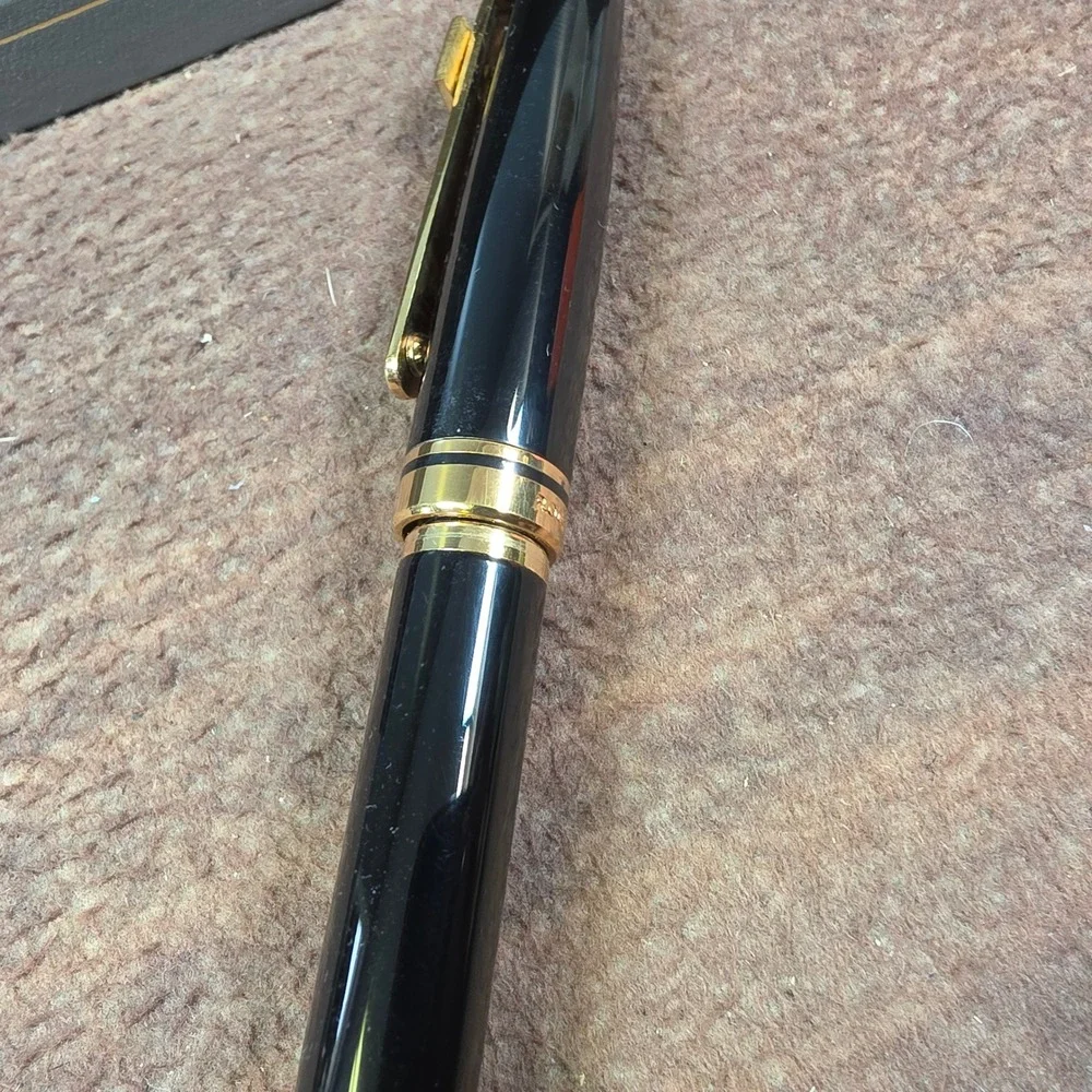 Colibri Le Grand Fountain Pen Mens OS Black Good AT&T Logo Gold Trim Box